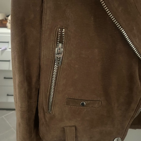 Brown Suede Biker Jacket - Picture 2 of 5